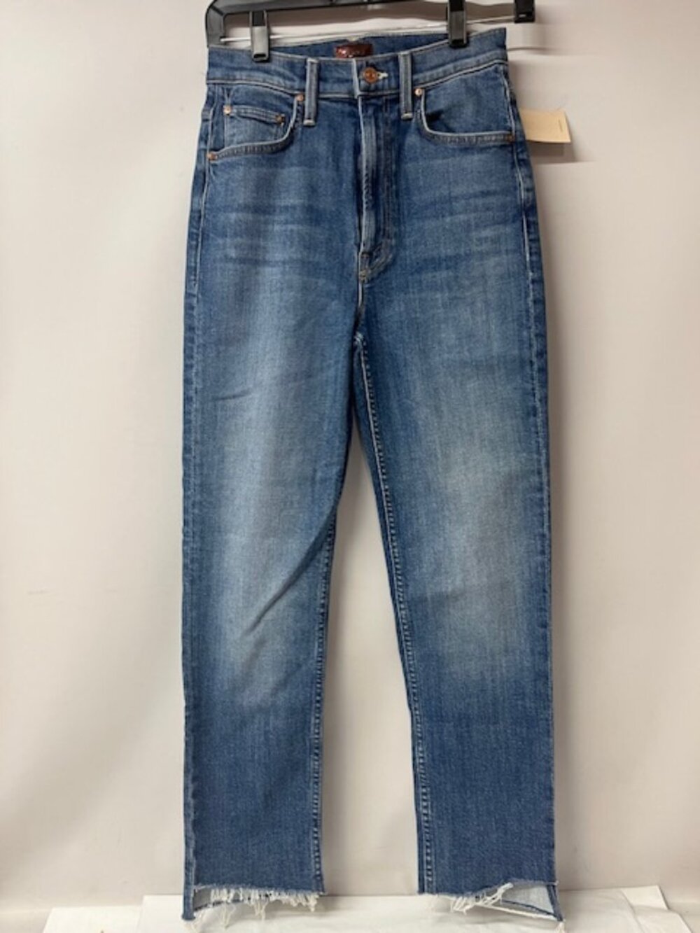 MOTHER High Waisted Rider Ankle Step Fray Jeans in Loafers & Lassos, Size 25-NEW